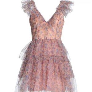 DX Collection Made in Italy Pink Flutter Sleeve Mini Dress